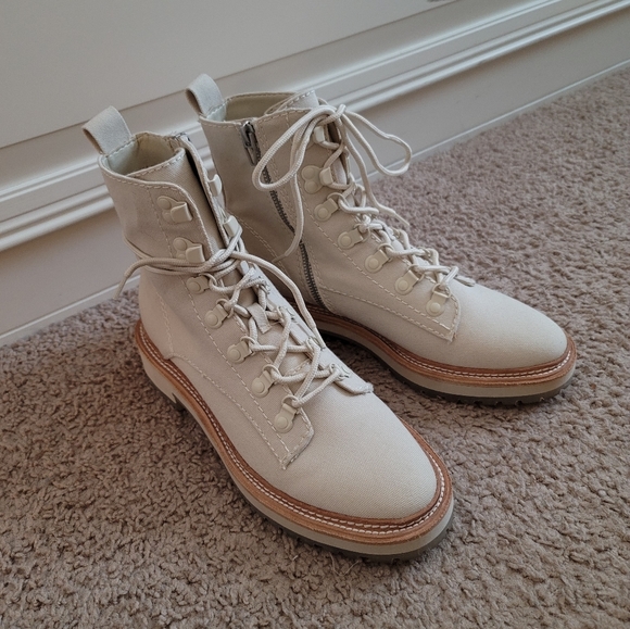 ☃️ NIB Dolce Vita Whitny boots sandstone canvas 8.5 - Picture 6 of 11